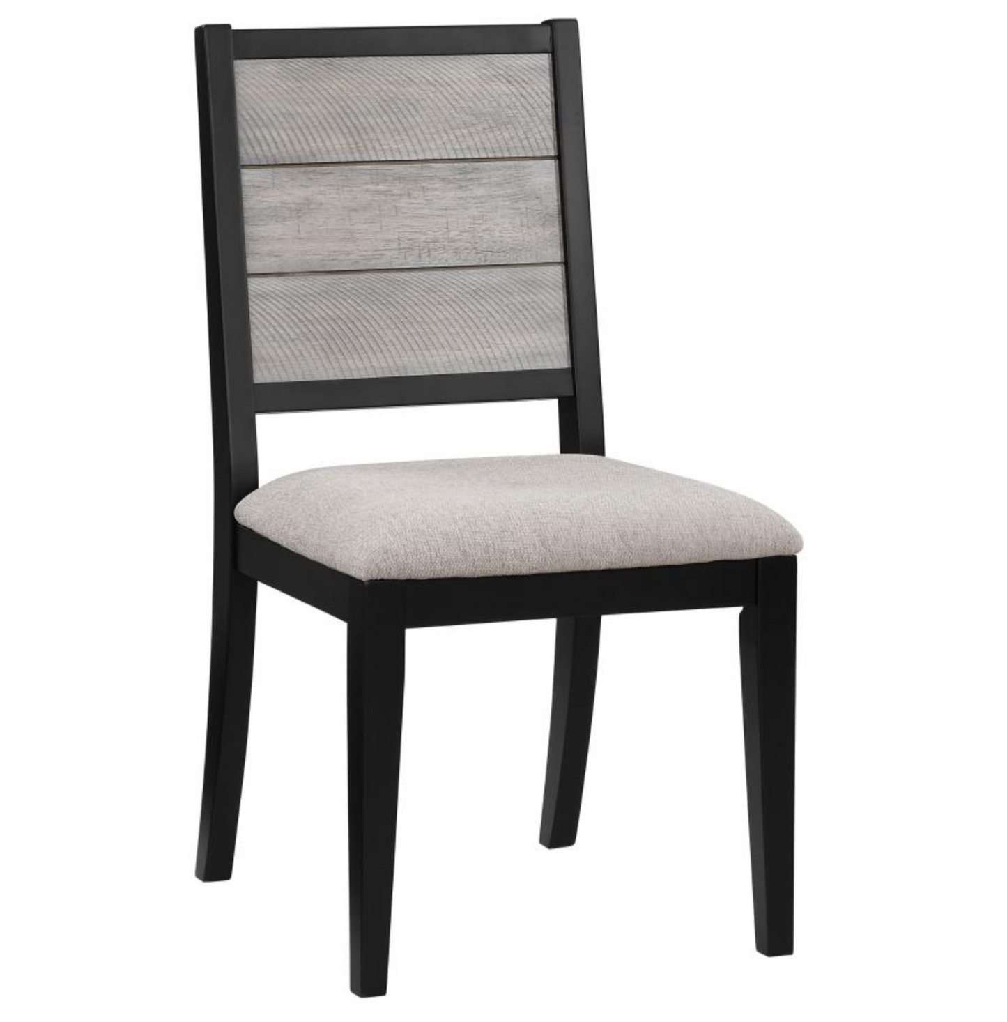 Elodie Upholstered Padded Seat Dining Side Chair Dove Grey and Black Set of 2