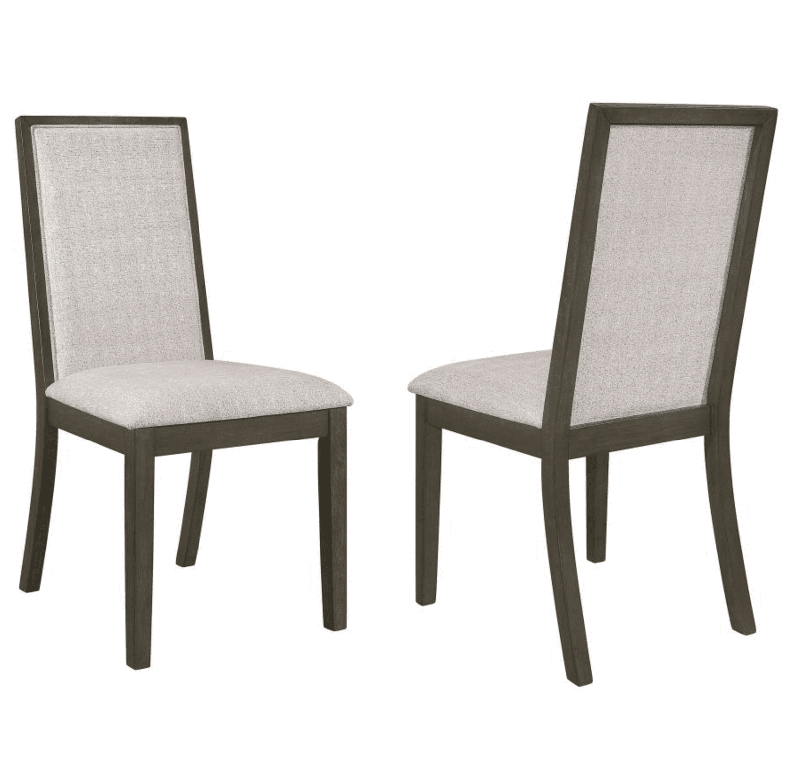 Kelly Upholstered Solid Back Dining Side Chair Beige and Dark Grey Set of 2