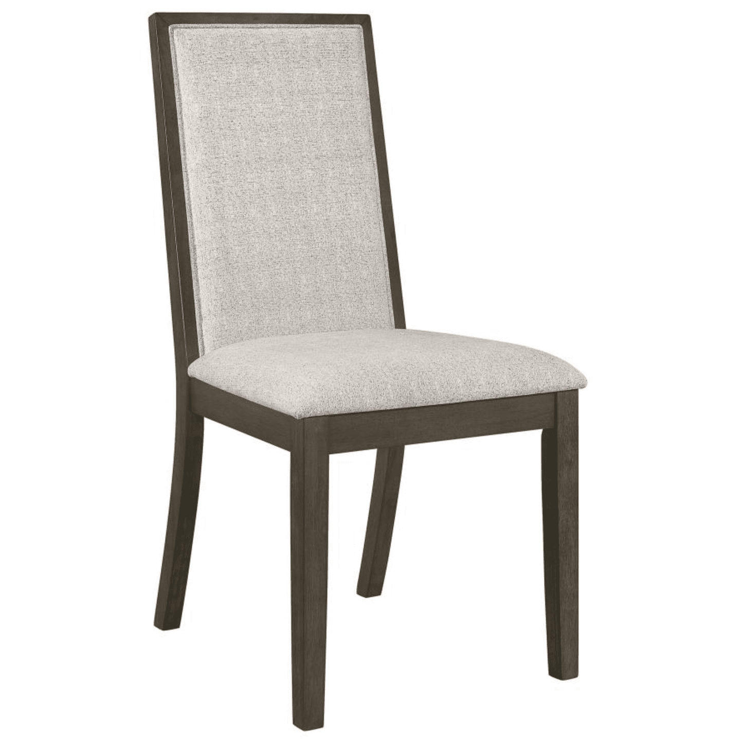 Kelly Upholstered Solid Back Dining Side Chair Beige and Dark Grey Set of 2