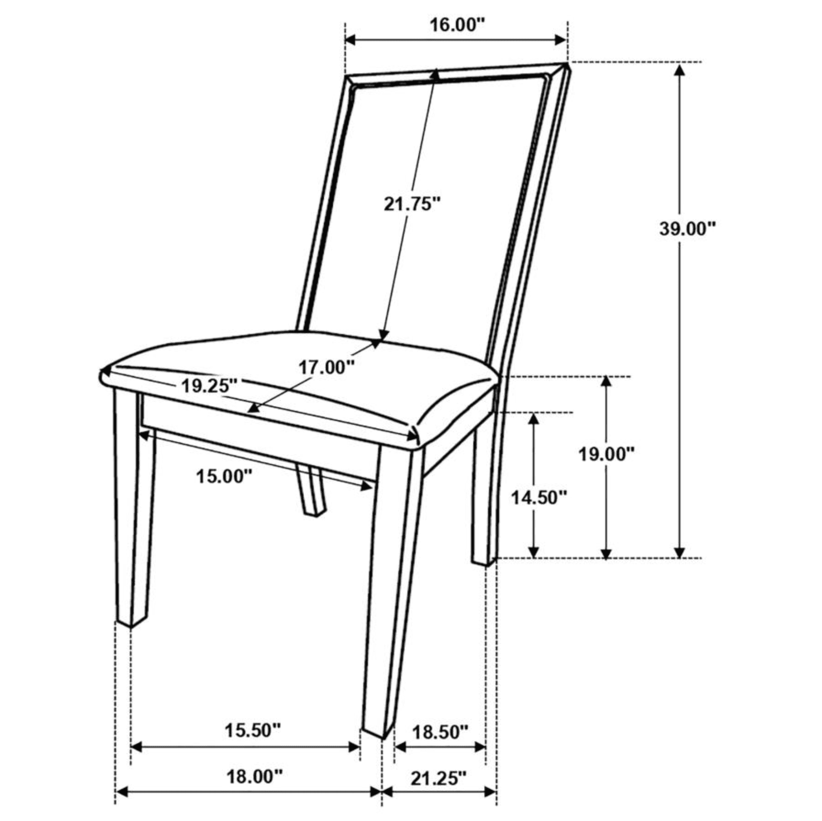 Kelly Upholstered Solid Back Dining Side Chair Beige and Dark Grey Set of 2