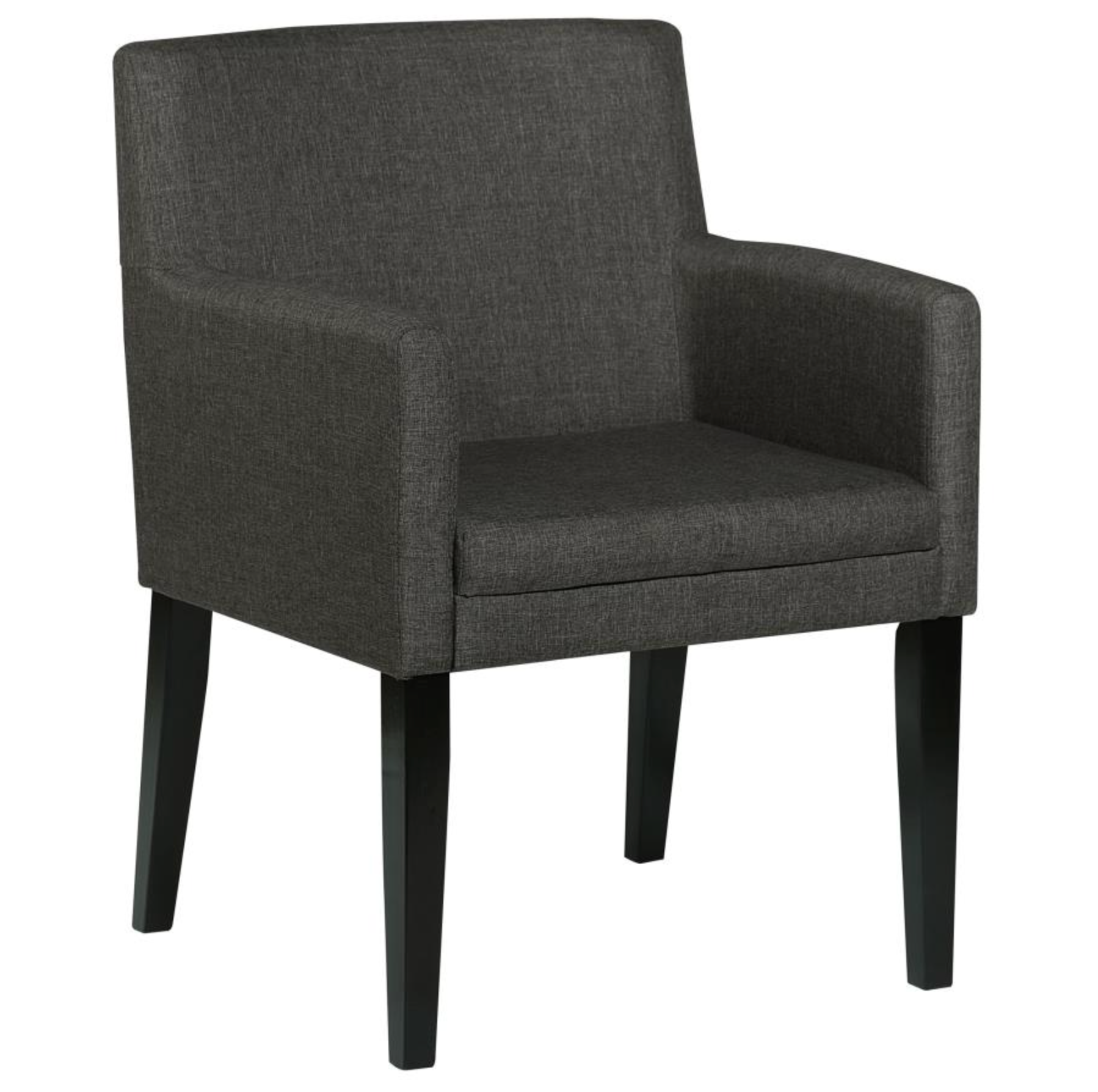 Catherine Upholstered Dining Arm Chair Charcoal Grey and Black Set of 2