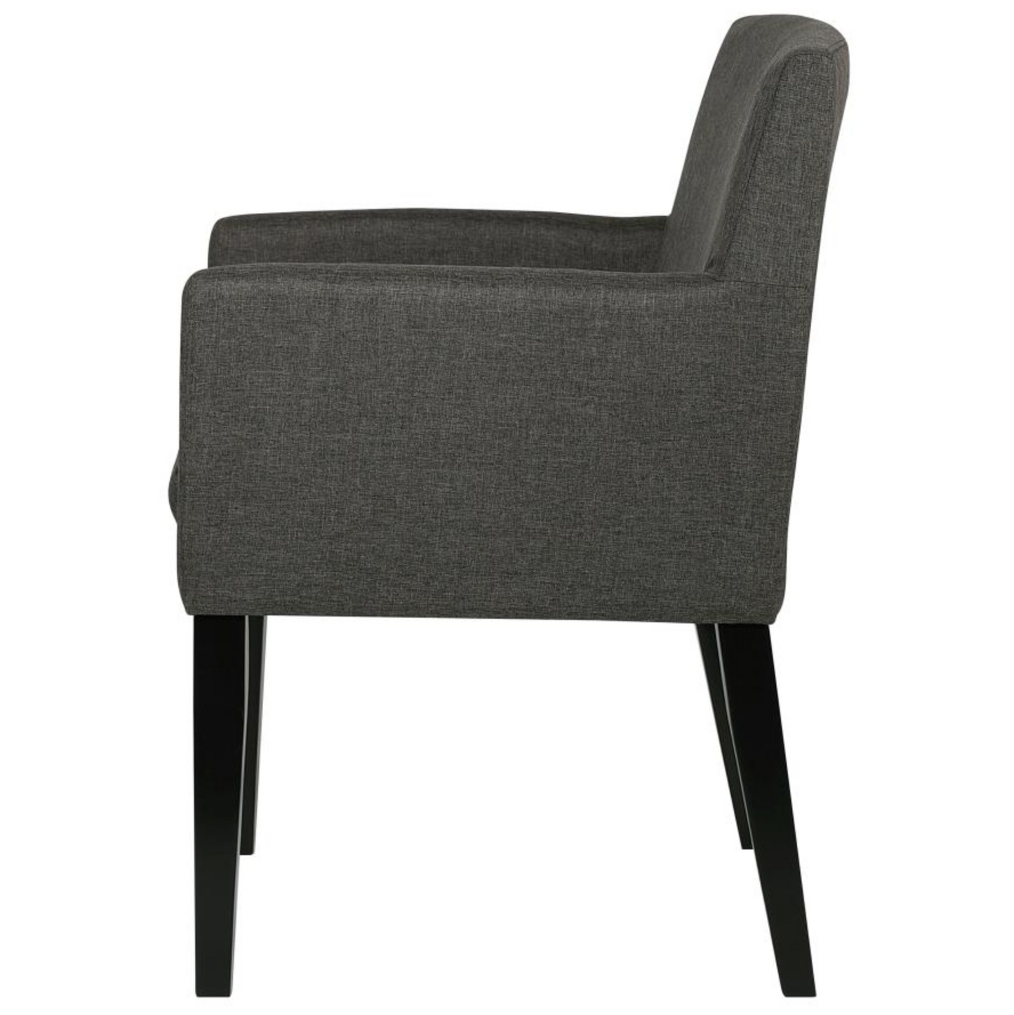 Catherine Upholstered Dining Arm Chair Charcoal Grey and Black Set of 2