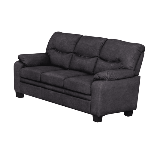 Meagan Upholstered Sofa Charcoal With Pillow Top Arms