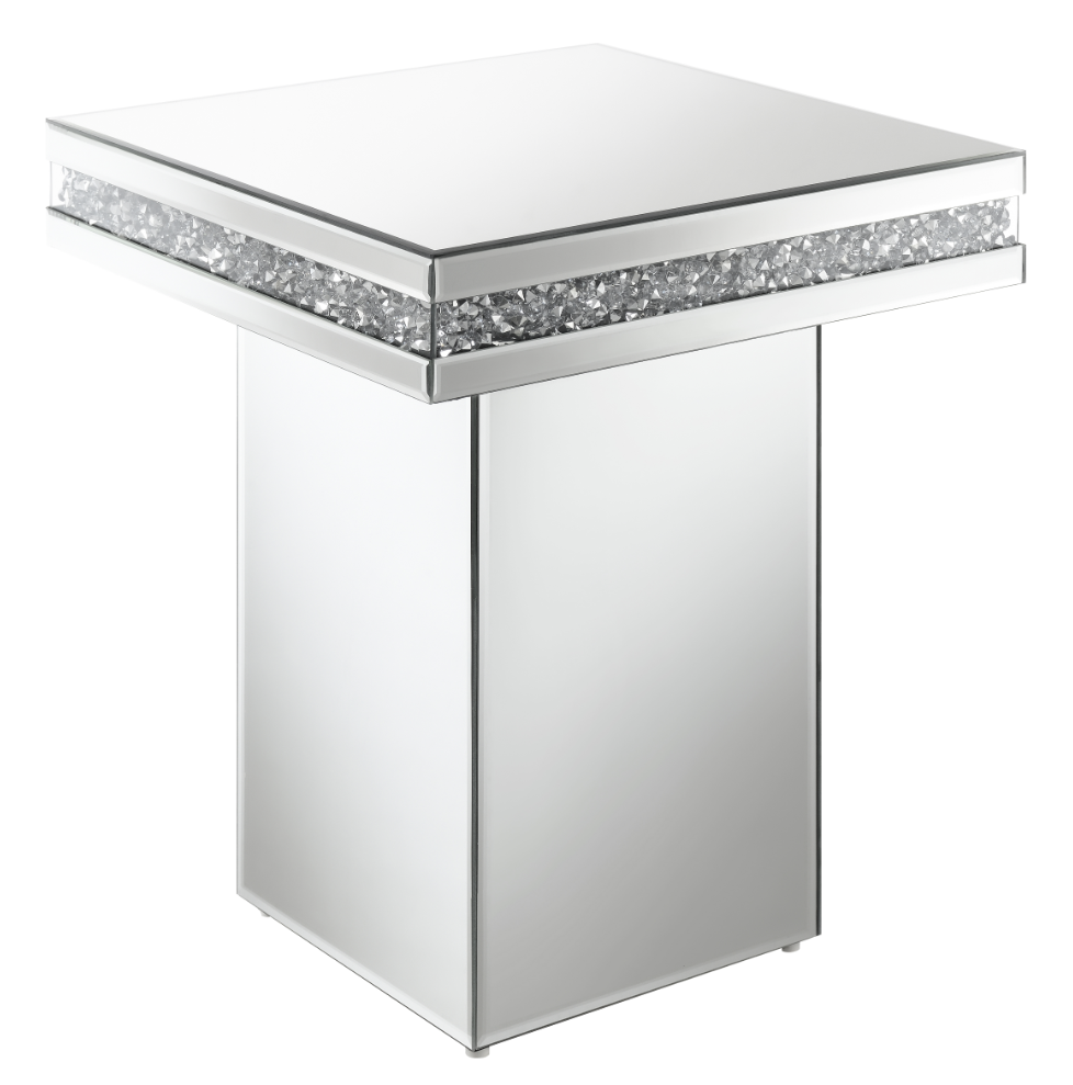 Elora Pedestal Square Top Accent Table Mirror