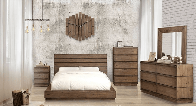 The Coimbra Rustic Low Profile King Platform Bed Bed