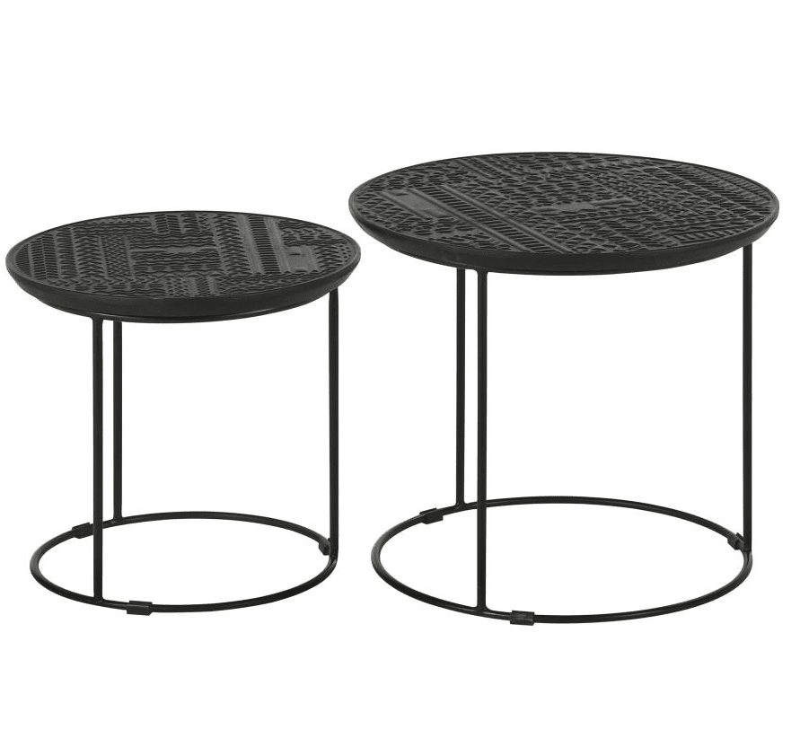 Loannis 2-piece Round Nesting Table Matte Black