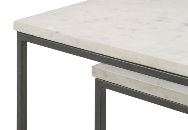 Caine 3-piece Nesting Table with Marble Top