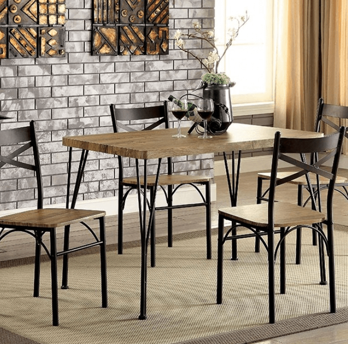 Banbury 5 Piece Rustic Industrial Dining Set