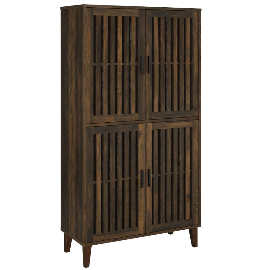 Elouise 4-door Engineered Wood Tall Accent Cabinet Dark Pine