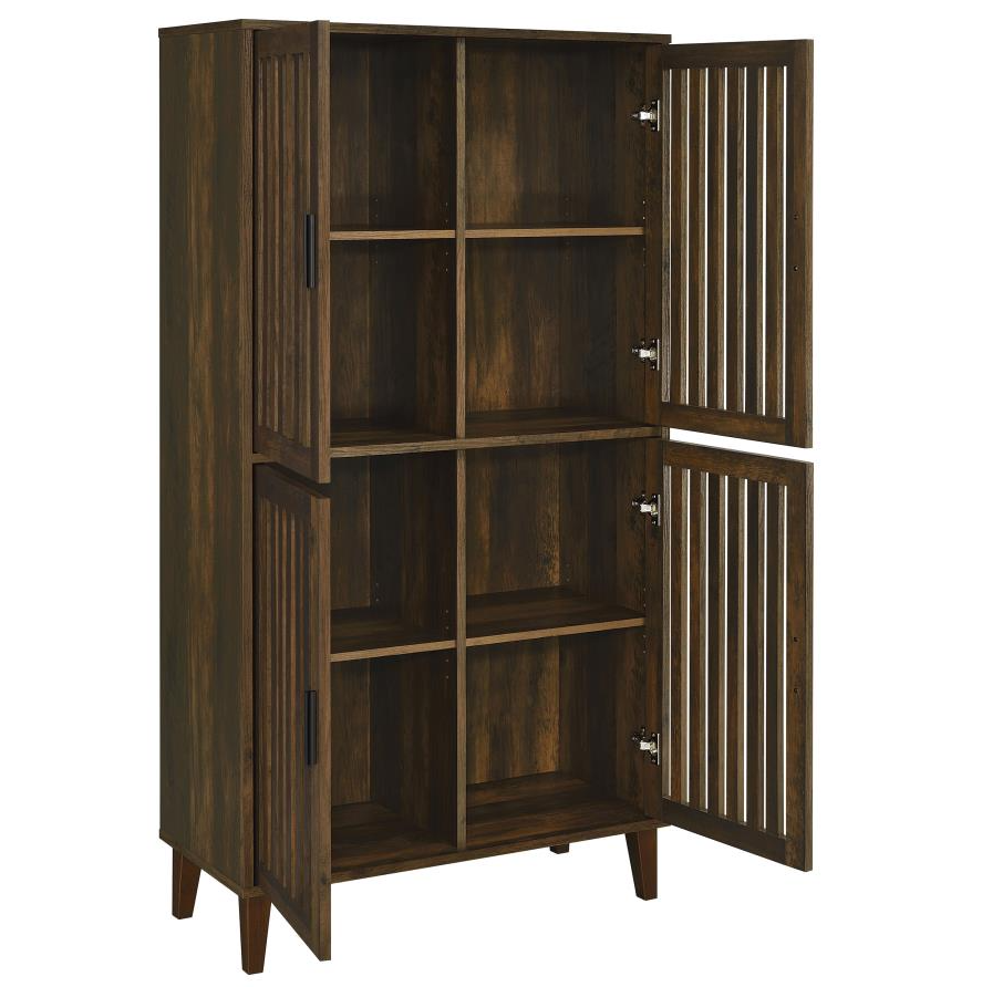 Elouise 4-door Engineered Wood Tall Accent Cabinet Dark Pine