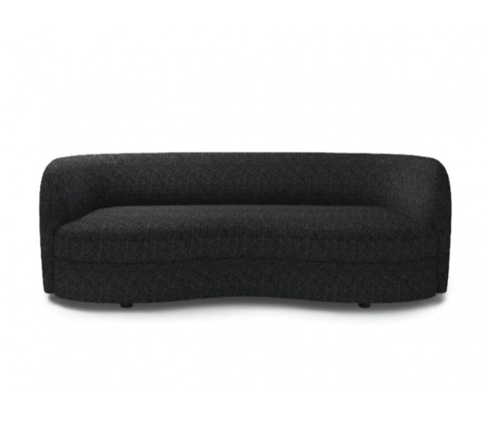 Versoix Contemporary Sofa in Black Boucle