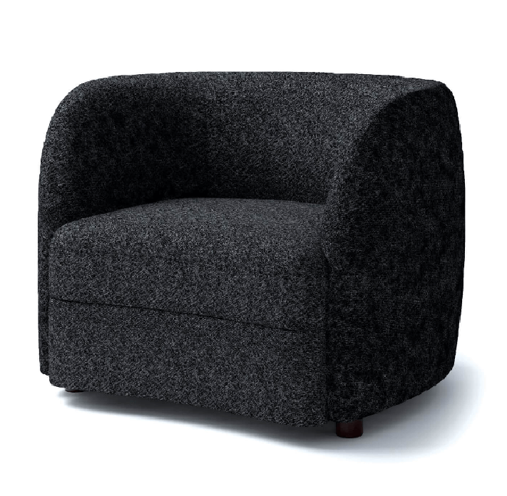 Versoix Contemporary Sofa in Black Boucle