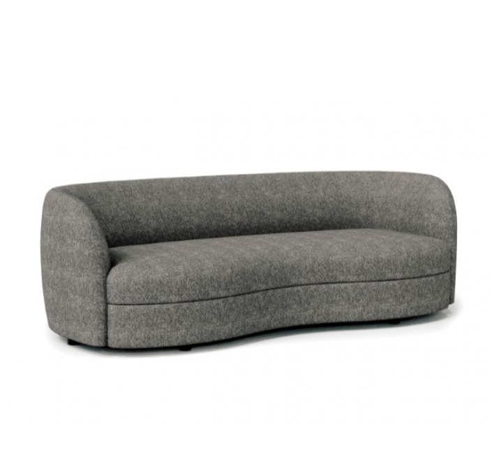 Versoix Contemporary Living Room Set in Charcoal Gray Boucle