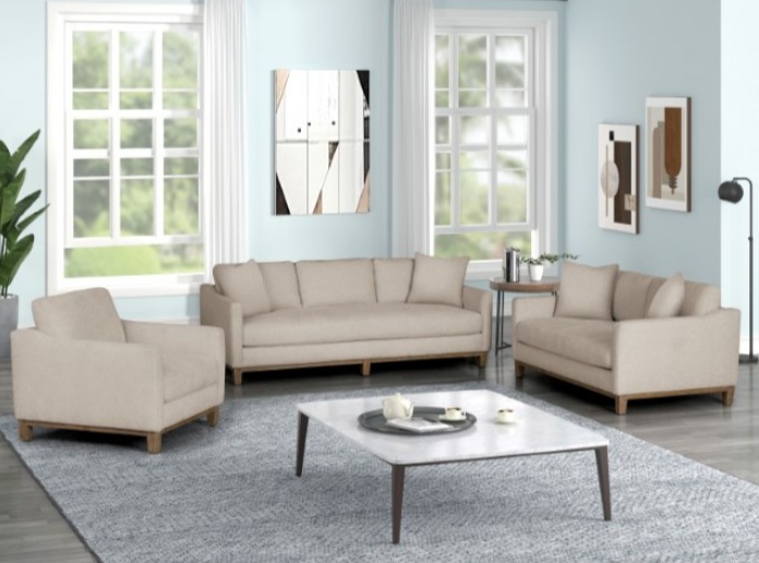 Halden Contemporary Sofa with Down Wrapped Cushions - Oatmeal