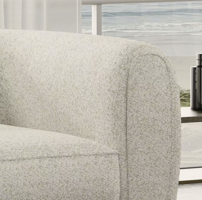 Verdal Contemporary Sofa in Off-White Boucle