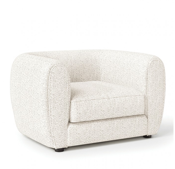 Verdal Contemporary Sofa in Off-White Boucle