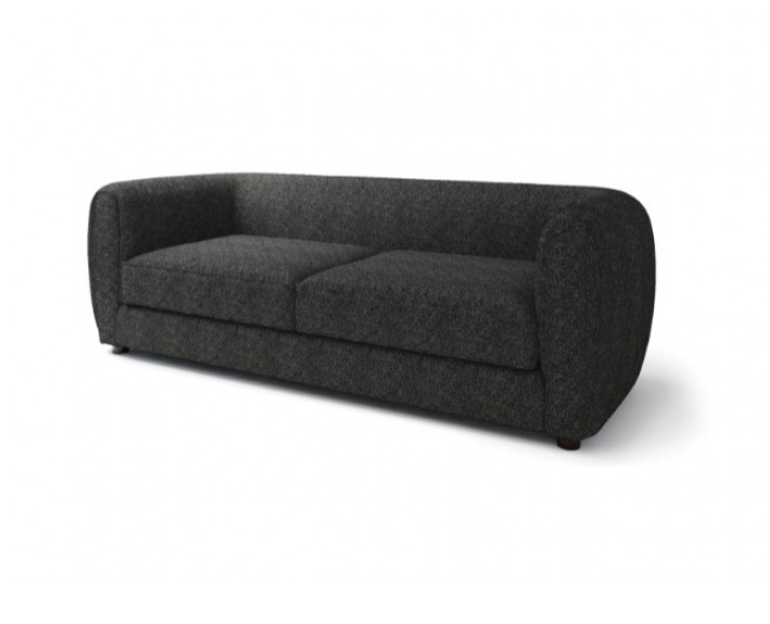 Verdal Contemporary Living Room Set in Black Boucle