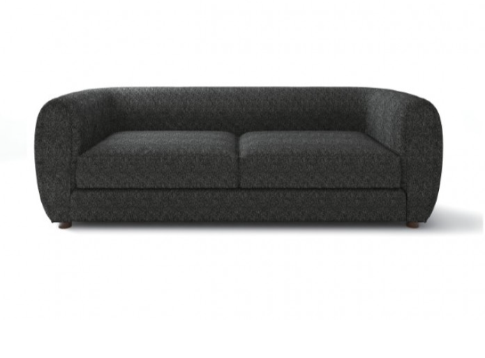 Verdal Contemporary Living Room Set in Black Boucle