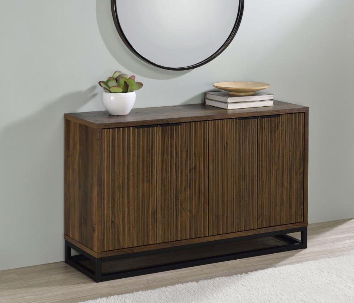 Ryatt 4-door Engineered Wood Accent Cabinet Dark Pine