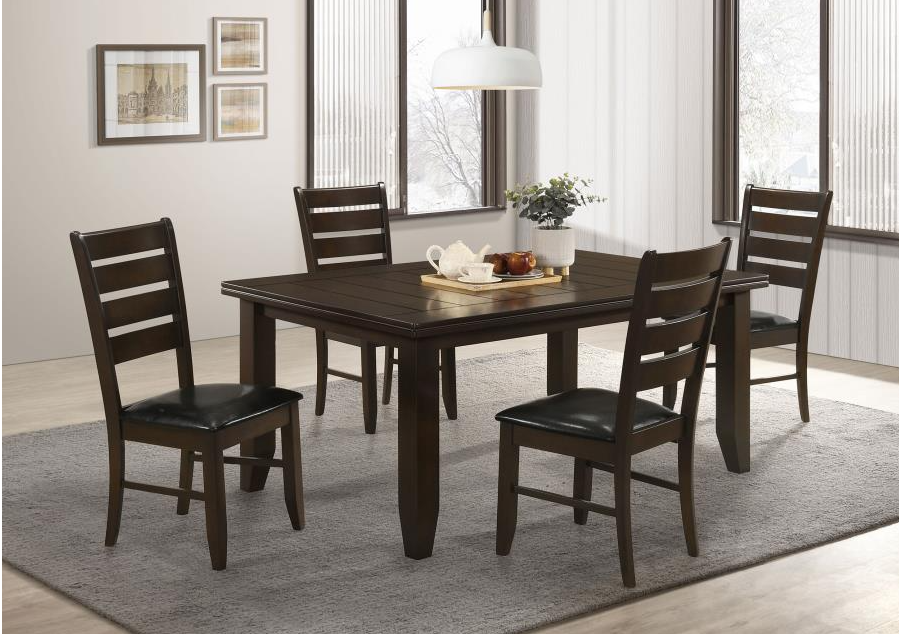 Dalila 5-Piece Rectangular Dining Set - Cappuccino & Black