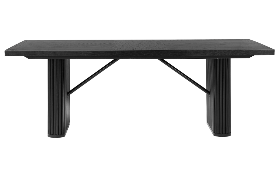 Catherine Rectangular Double Pedestal Dining Table Black