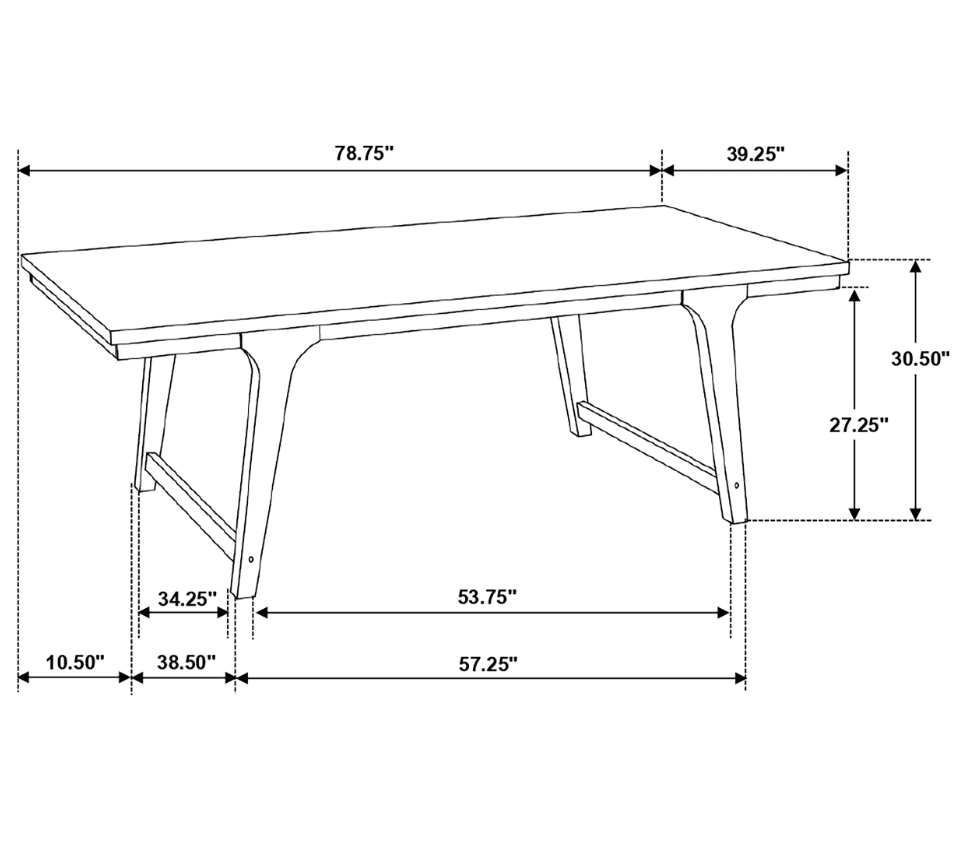 Reynolds Rectangular Dining Table Brown Oak