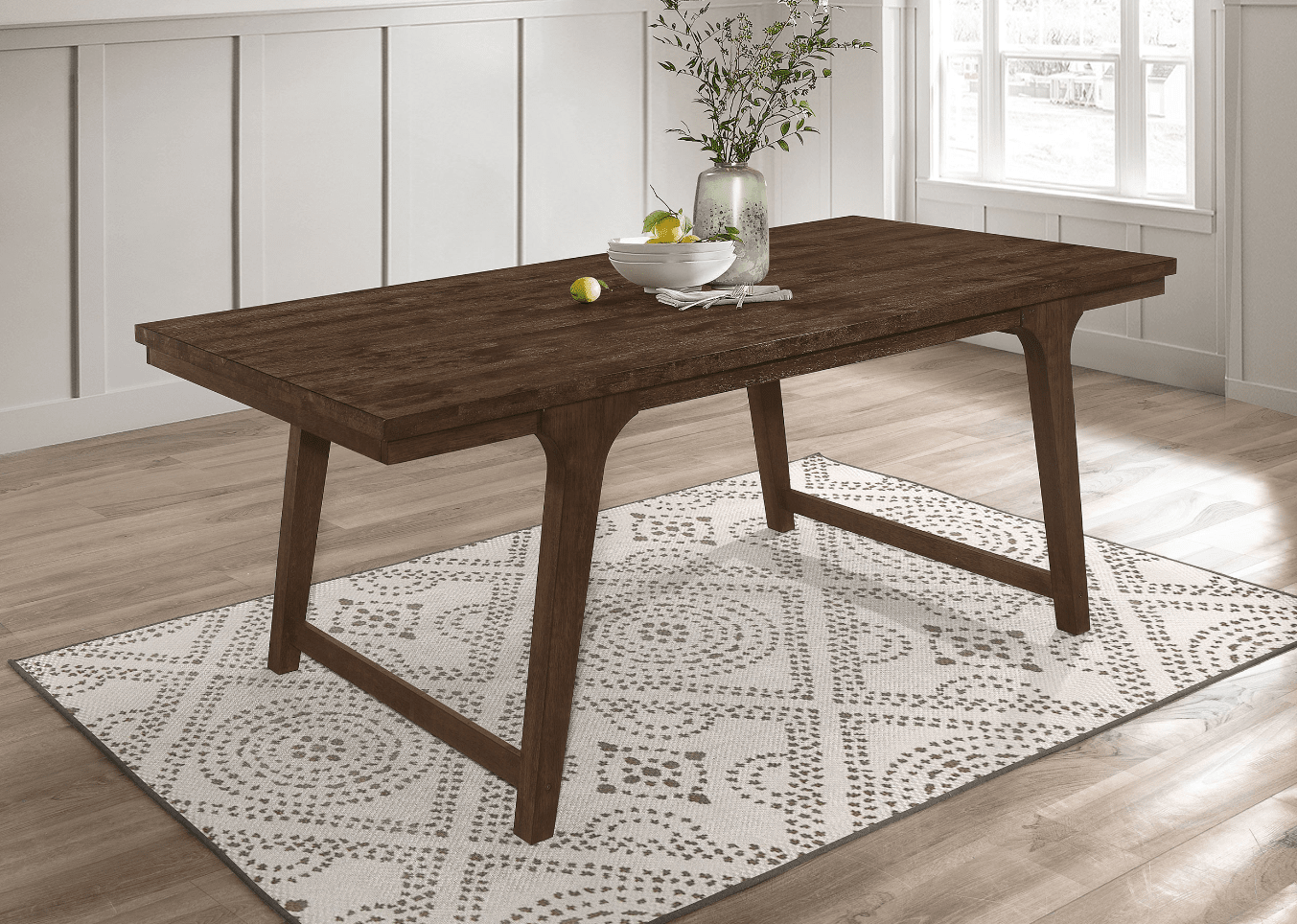 Reynolds Rectangular Dining Table Brown Oak