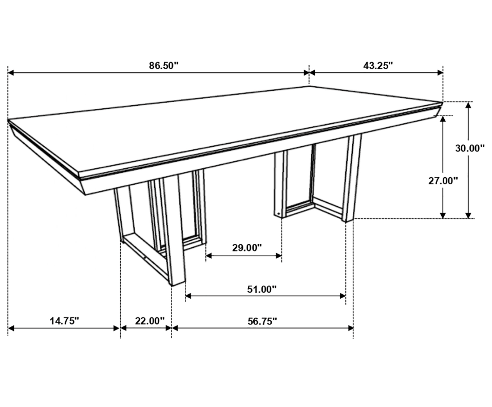 Kelly Rectangular Dining Set - Beige & Dark Gray