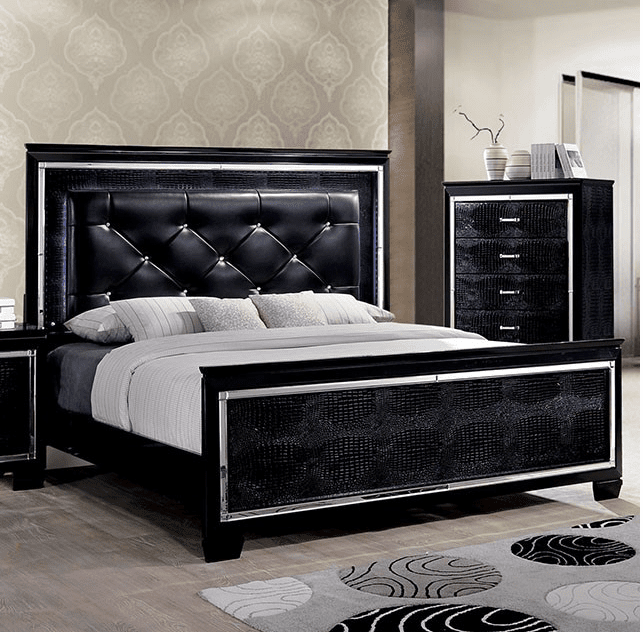 Bellanova Queen Glam Bedroom Set - Black