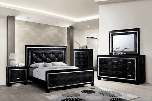 Bellanova King Size Glam Bedroom Set - Black