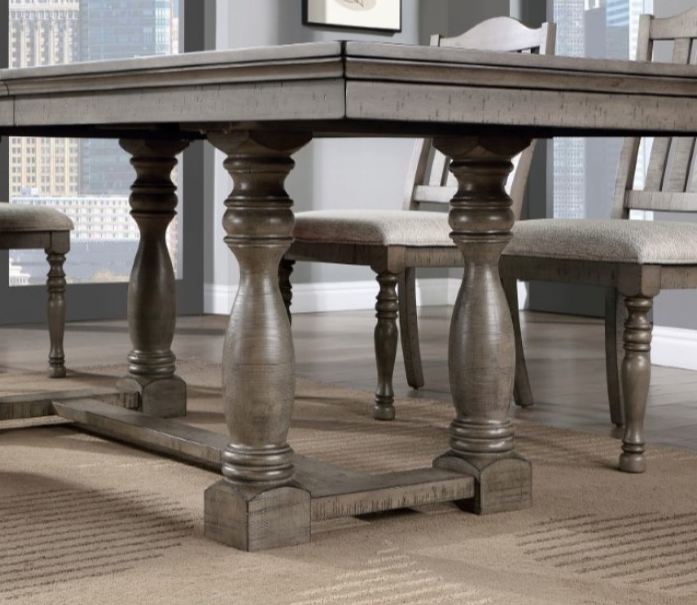 Newcastle 90" Wooden Dining Table - Antique Gray