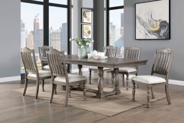 Newcastle 90" Wooden Dining Table - Antique Gray