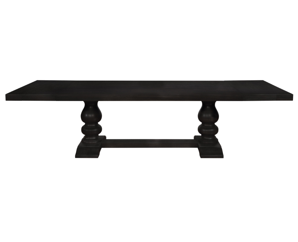 Phelps Rectangular Trestle Dining Set Antique Noir And Grey