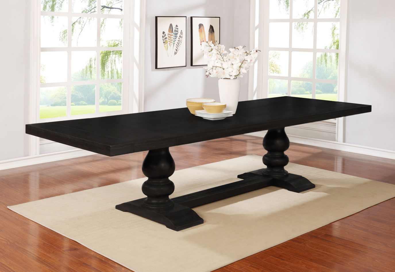 Phelps Rectangular Dining Table Antique Noir