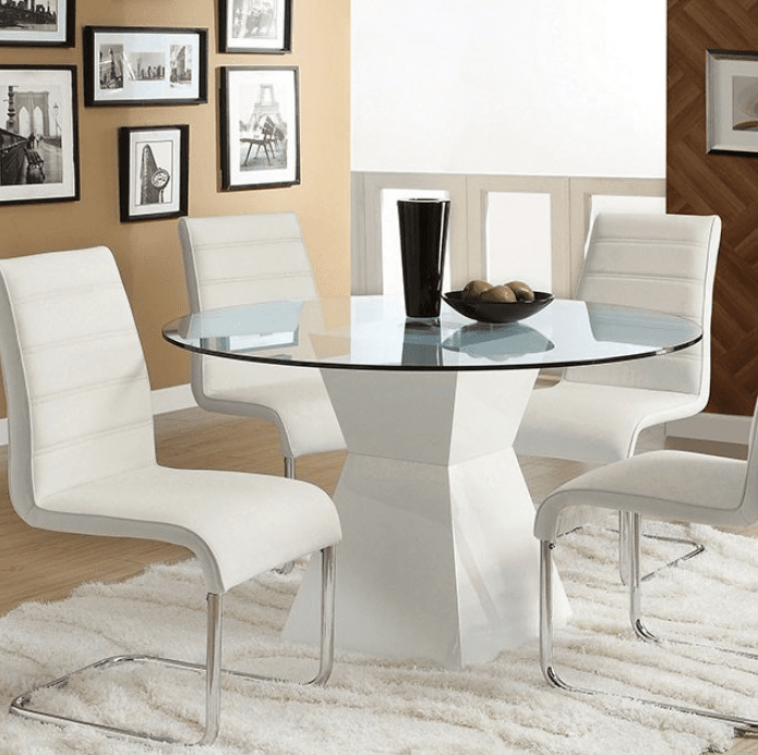 Mauna Contemporary 5-Piece Dining Set - White