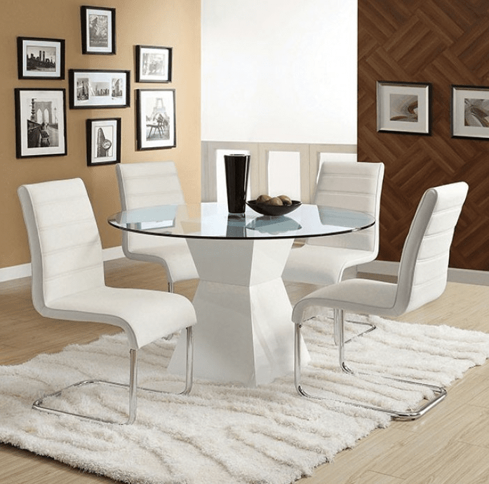 Mauna Contemporary 5-Piece Dining Set - White