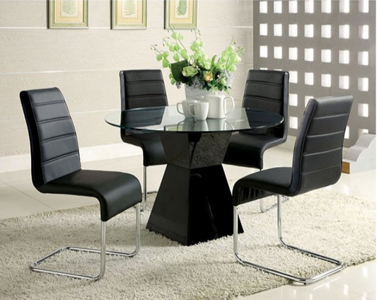 Mauna Contemporary 5-Piece Dining Set - Black