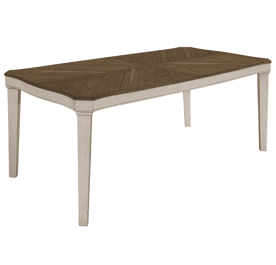 Ronnie 7-Piece Starburst Dining Table Set Khaki And Rustic Cream