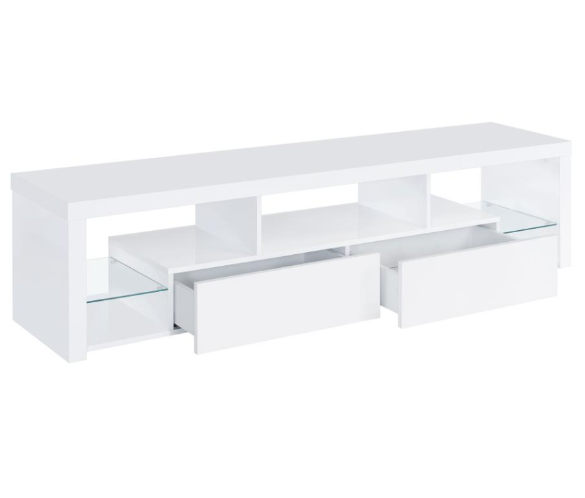 Jude 3-piece Entertainment Center With 71" TV Stand White High Gloss