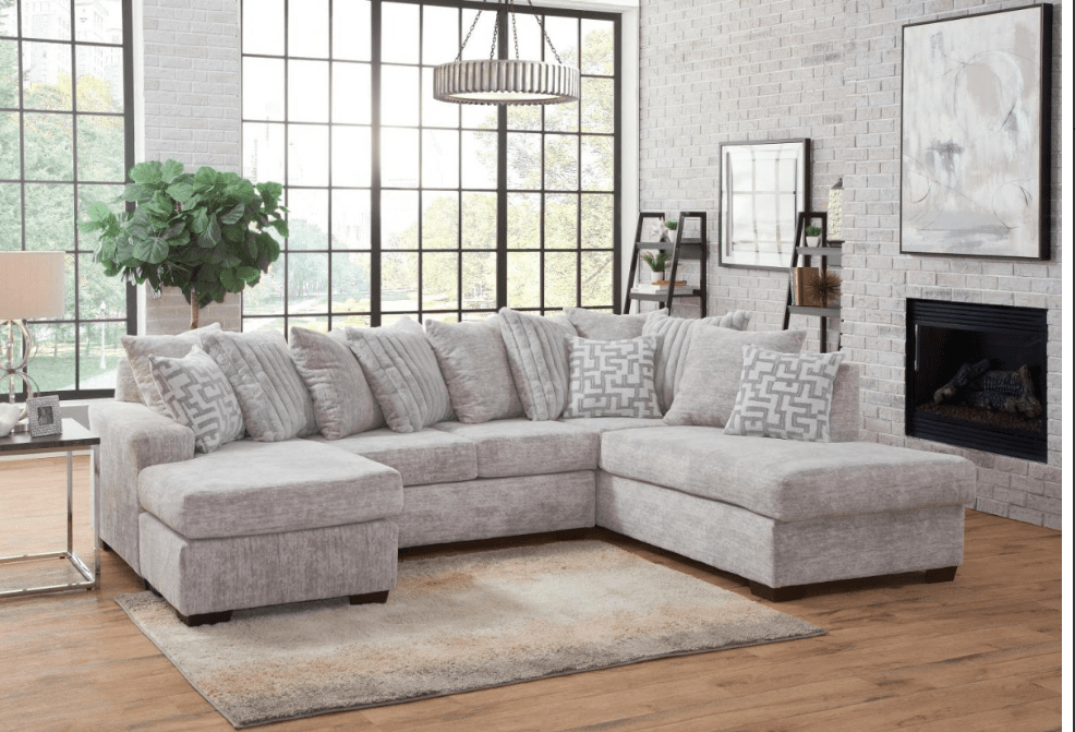 Delta 2875 Oyster U-Shape Upholstered Sectional