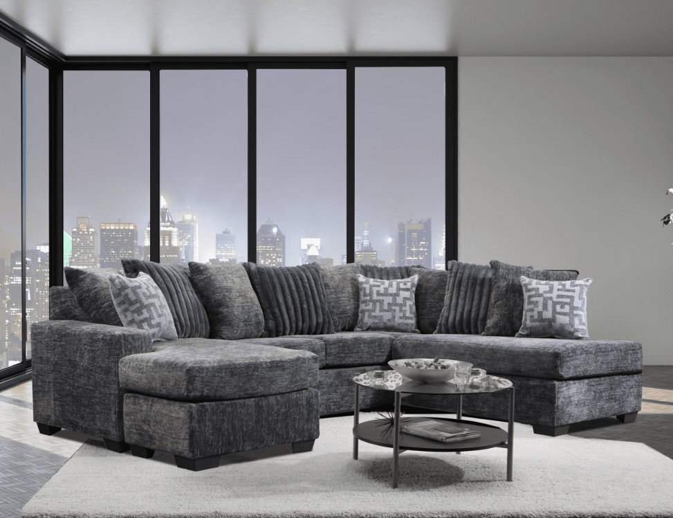 Delta 2875 Galactic Charcoal U-Shape Upholstered Sectional