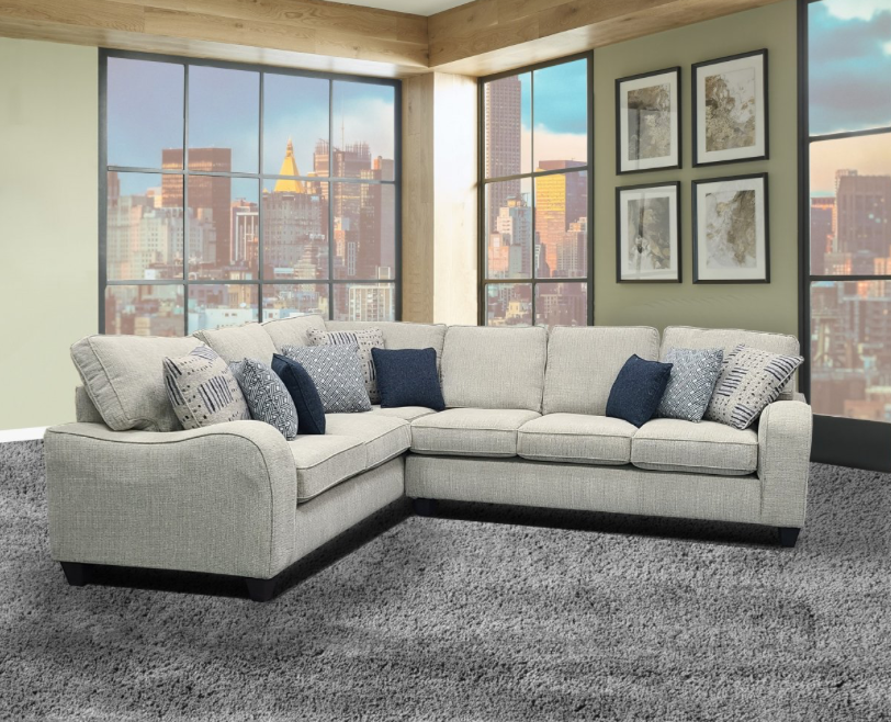 Chastity Contemporary Sloped Arm Sectional - Beige