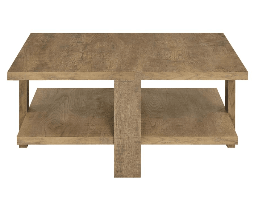 Dawn Square Engineered Wood Coffee Table With Shelf Mango