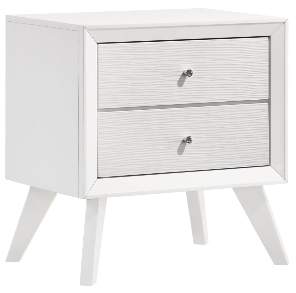 Janelle 2-Drawer Nightstand White