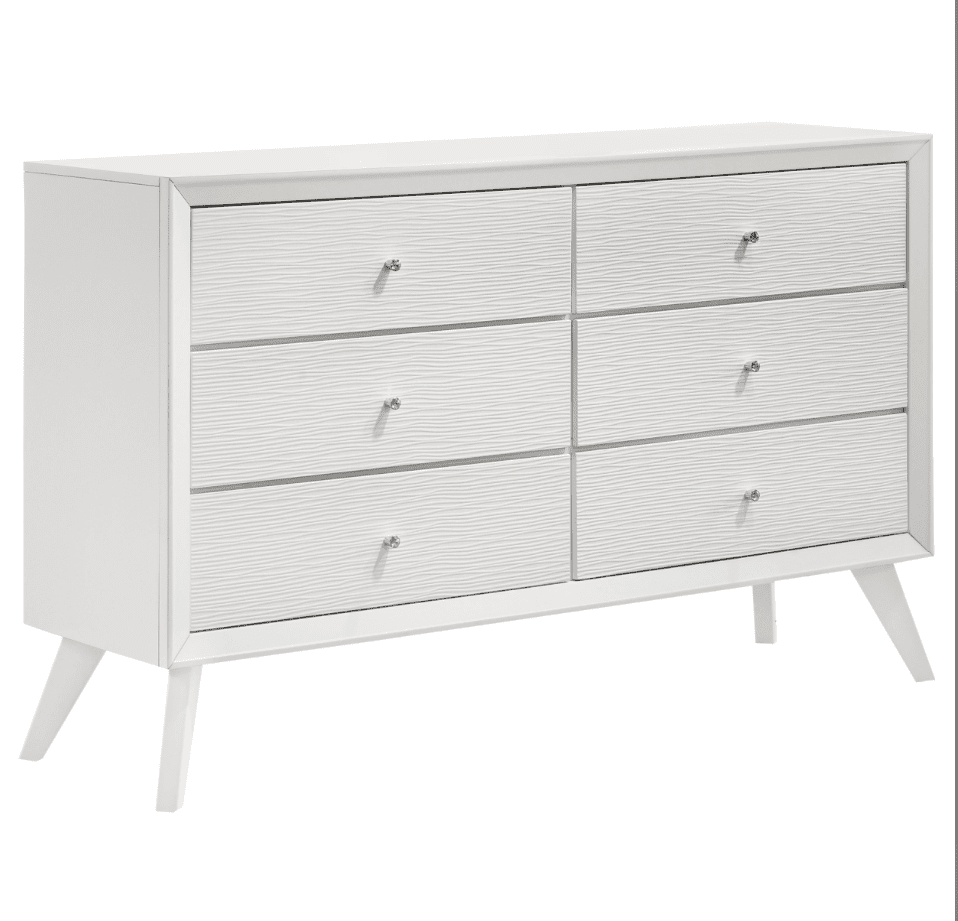 Janelle 6-Drawer Dresser White