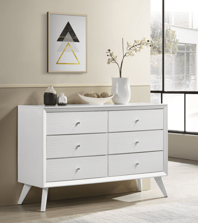 Janelle 6-Drawer Dresser White