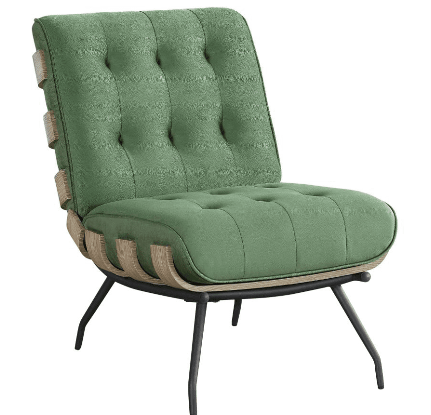 Misty Mixed Media Accent Chair - Green