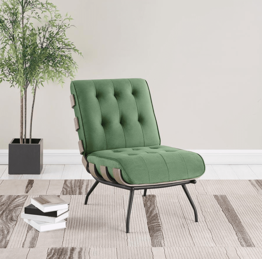 Misty Mixed Media Accent Chair - Green