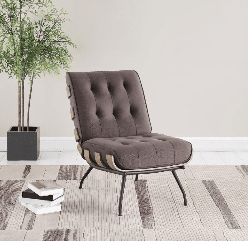 Misty Mixed Media Accent Chair - Brown