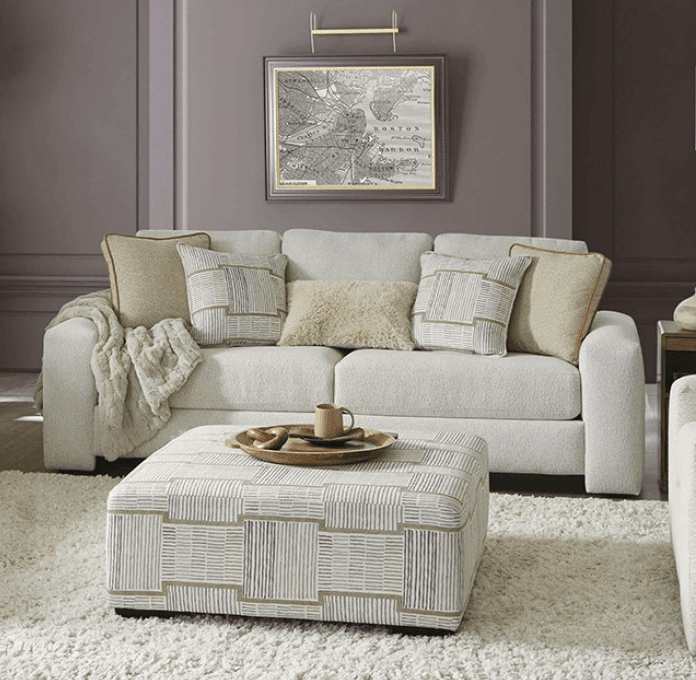 Cochrane Contemporary Chenille Sofa - Cream